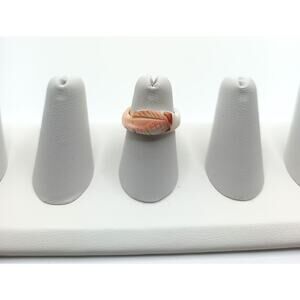 Vintage Shell Pinkie Ring Feather Shape Size 5